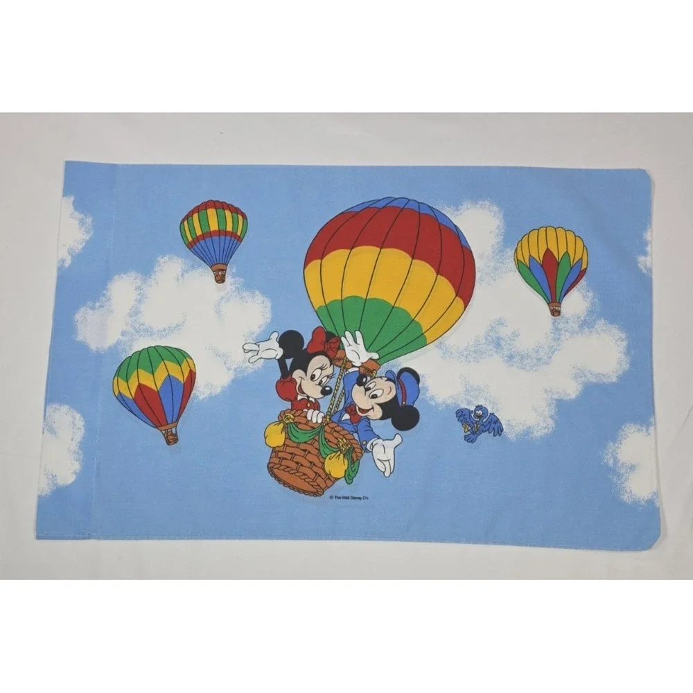 Vintage Sears‎ Disney Mickey Minnie Pillowcase Set USA Made 90s Balloon Clouds
